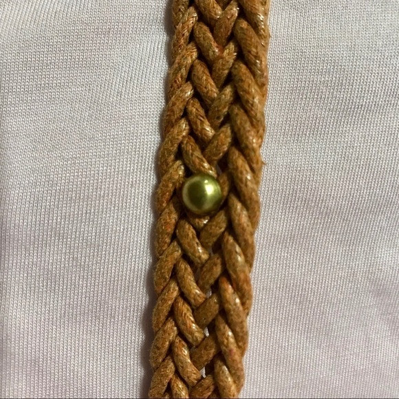 Brown woven belt with embellishments - Picture 3 of 3